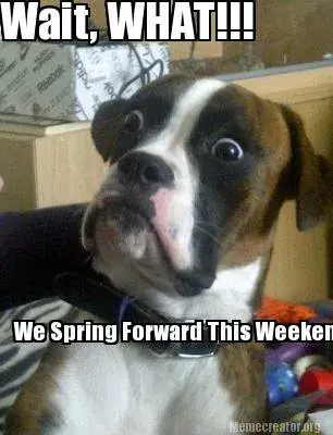 Funny Wait, WHAT!!! We Spring Forward This Weekend!!