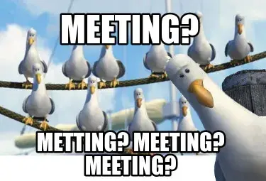 Funny meeting? metting? meeting? meeting?