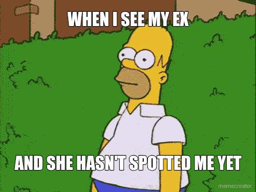 WHEN I SEE MY EX - AND SHE HASN'T SPOTTED ME YET