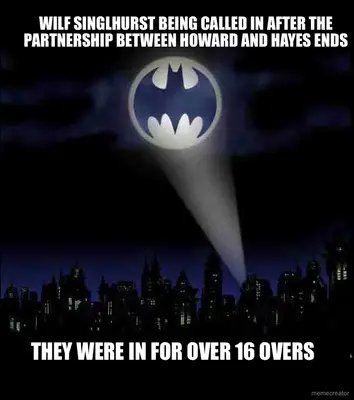 WILF SINGLHURST BEING CALLED IN AFTER THE PARTNERSHIP BETWEEN HOWARD AND HAYES ENDS - THEY WERE IN F meme
