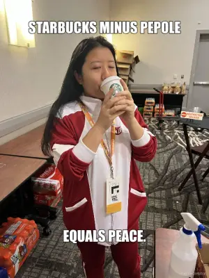 STARBUCKS MINUS PEPOLE - EQUALS PEACE. meme
