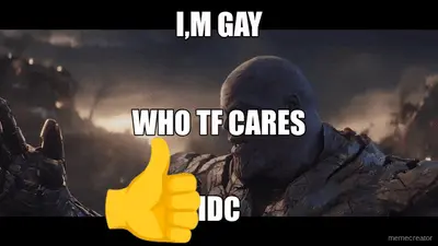 I,M GAY - IDC - WHO TF CARES meme