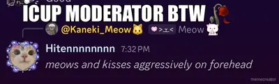 ICUP MODERATOR BTW 🥀 meme