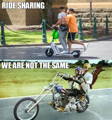 RIDE SHARING - WE ARE NOT THE SAME meme