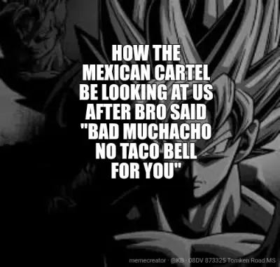 HOW THE MEXICAN CARTEL BE LOOKING AT US AFTER BRO SAID "BAD MUCHACHO NO TACO BELL FOR YOU" meme