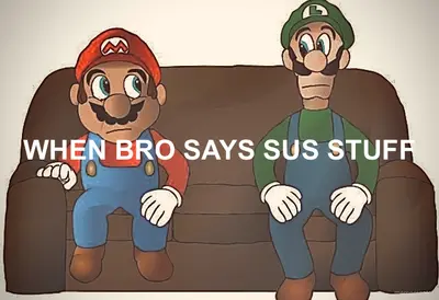 WHEN BRO SAYS SUS STUFF meme