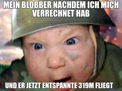 MEIN BLOBBER NACHDEM ICH MICH VERRECHNET HAB - UND ER JETZT ENTSPANNTE 319M FLIEGT meme