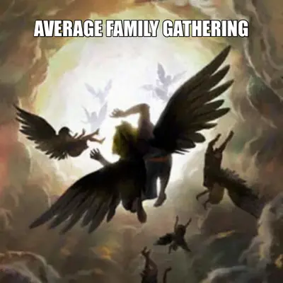 AVERAGE FAMILY GATHERING meme