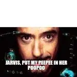 JARVIS, PUT MY PEEPEE IN HER POOPOO meme