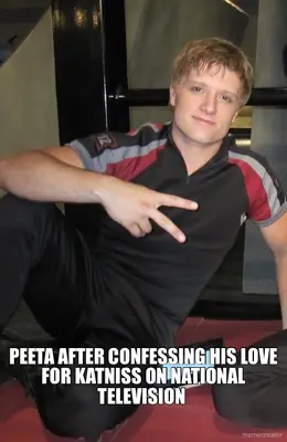 PEETA AFTER CONFESSING HIS LOVE FOR KATNISS ON NATIONAL TELEVISION