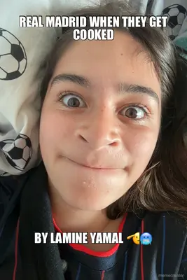 REAL MADRID WHEN THEY GET COOKED - BY LAMINE YAMAL 🫡🥶 meme
