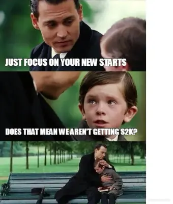 JUST FOCUS ON YOUR NEW STARTS - DOES THAT MEAN WE AREN'T GETTING S2K? meme