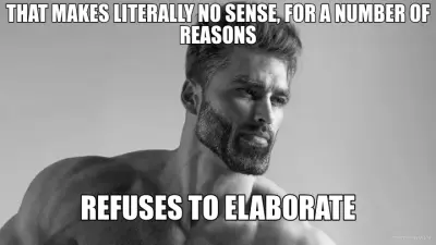 THAT MAKES LITERALLY NO SENSE, FOR A NUMBER OF REASONS - REFUSES TO ELABORATE meme