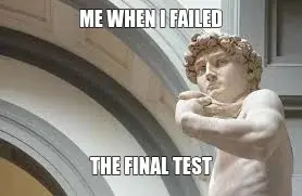 ME WHEN I FAILED — THE FINAL TEST meme
