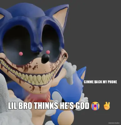 GIMME BACK MY PHONE - LIL BRO THINKS HE'S GOD😭✌️ meme