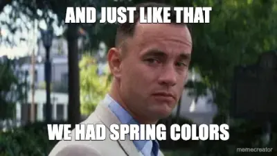 AND JUST LIKE THAT - WE HAD SPRING COLORS meme