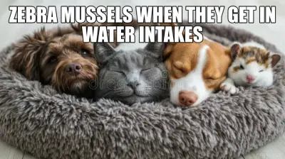 ZEBRA MUSSELS WHEN THEY GET IN WATER INTAKES meme