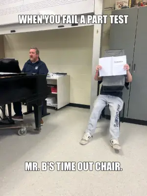 WHEN YOU FAIL A PART TEST - MR. B'S TIME OUT CHAIR. meme