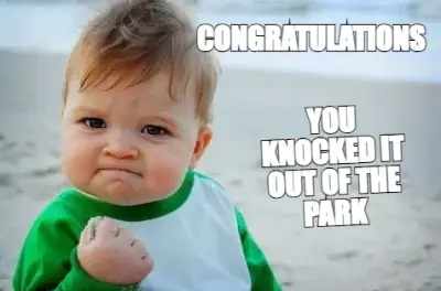 CONGRATULATIONS — YOU KNOCKED IT OUT OF THE PARK meme