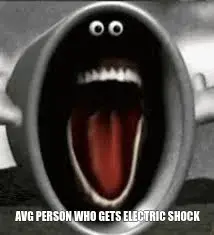 AVG PERSON WHO GETS ELECTRIC SHOCK meme