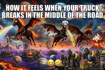HOW IT FEELS WHEN YOUR TRUCK BREAKS IN THE MIDDLE OF THE ROAD -  😂🤣 meme