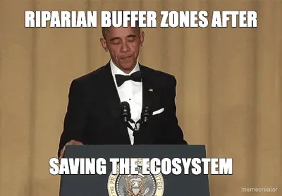 RIPARIAN BUFFER ZONES AFTER - SAVING THE ECOSYSTEM meme