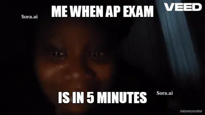 ME WHEN AP EXAM - IS IN 5 MINUTES meme