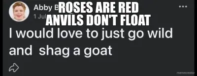 ROSES ARE RED - ANVILS DON'T FLOAT meme