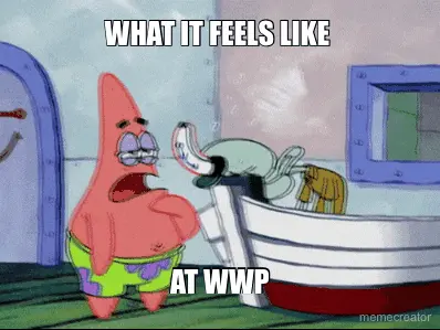 WHAT IT FEELS LIKE  - AT WWP meme