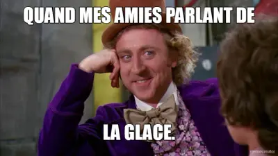 QUAND MES AMIES PARLANT DE - LA GLACE. meme