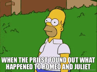 WHEN THE PRIEST FOUND OUT WHAT HAPPENED TO ROMEO AND JULIET meme
