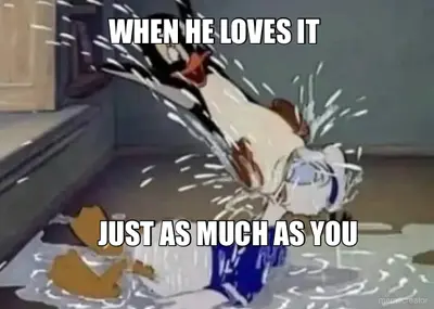 WHEN HE LOVES IT  - JUST AS MUCH AS YOU meme