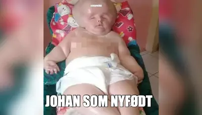 JOHANHODE - JOHAN SOM NYFØDT meme