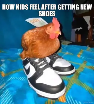 HOW KIDS FEEL AFTER GETTING NEW SHOES meme