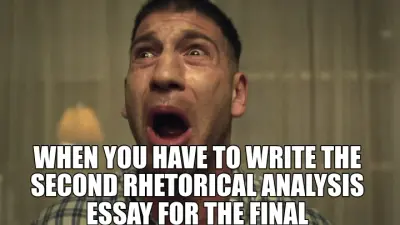 WHEN YOU HAVE TO WRITE THE SECOND RHETORICAL ANALYSIS ESSAY FOR THE FINAL