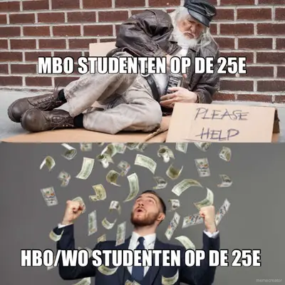 MBO STUDENTEN OP DE 25E  - HBO/WO STUDENTEN OP DE 25E meme