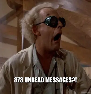373 UNREAD MESSAGES?! meme