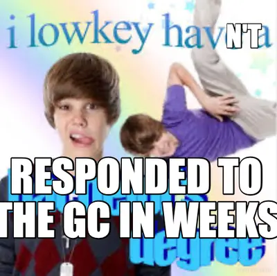 N'T - RESPONDED TO THE GC IN WEEKS meme
