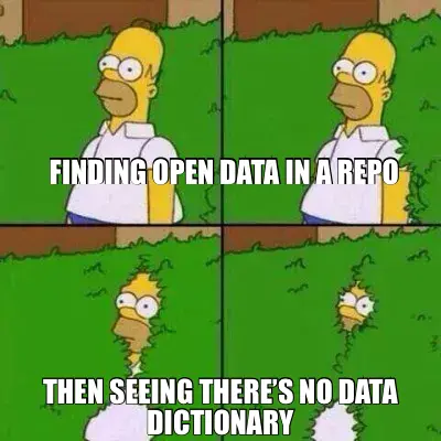 FINDING OPEN DATA IN A REPO — THEN SEEING THERE’S NO DATA DICTIONARY meme