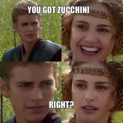 YOU GOT ZUCCHINI - RIGHT? meme