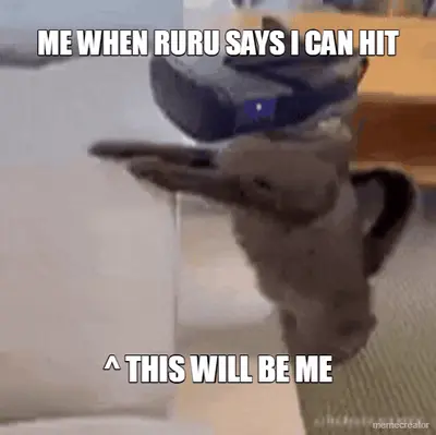 ME WHEN RURU SAYS I CAN HIT - ^ THIS WILL BE ME meme