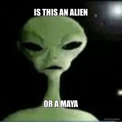 IS THIS AN ALIEN - OR A MAYA meme
