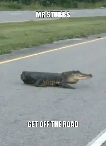 MR STUBBS - GET OFF THE ROAD meme
