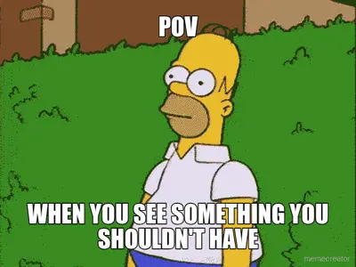 POV - WHEN YOU SEE SOMETHING YOU SHOULDN'T HAVE meme