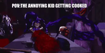 POV:THE ANNOYING KID GETTING COOKED meme
