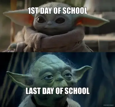 1ST DAY OF SCHOOL - LAST DAY OF SCHOOL meme