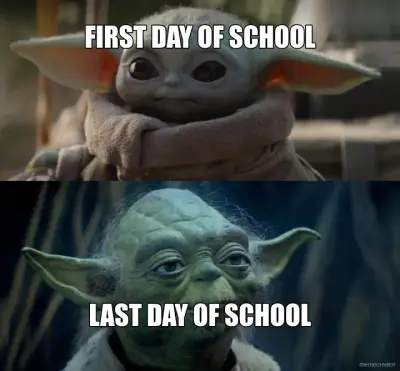 FIRST DAY OF SCHOOL - LAST DAY OF SCHOOL meme