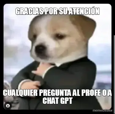 GRACIAS POR SU ATENCIÓN - CUALQUIER PREGUNTA AL PROFE O A CHAT GPT meme