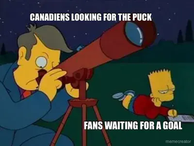 CANADIENS LOOKING FOR THE PUCK  - FANS WAITING FOR A GOAL meme