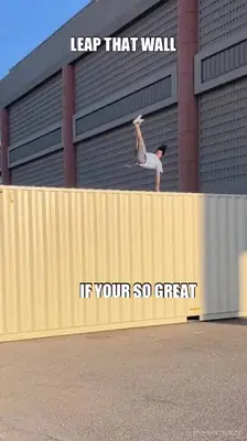 LEAP THAT WALL -  IF YOUR SO GREAT meme